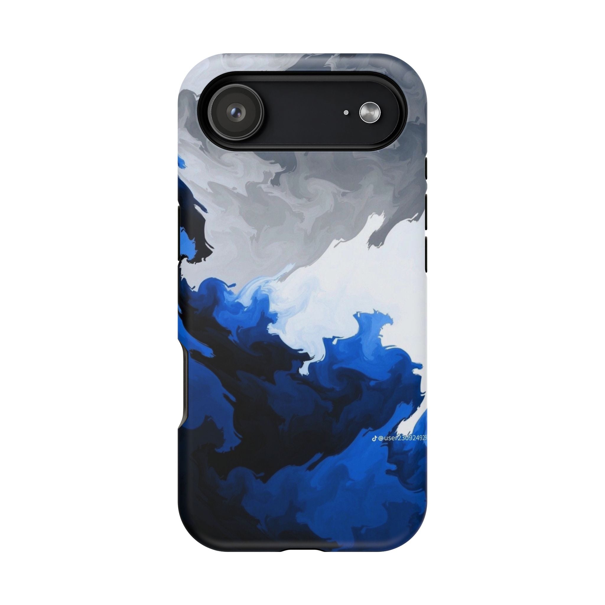 Magnetic Impact-Resistant Phone Case — Blue Abstract Ink Swirl
