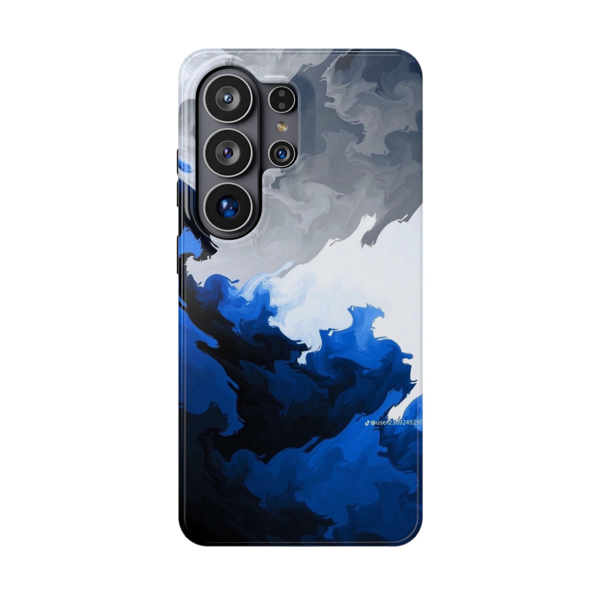 Magnetic Impact-Resistant Phone Case — Blue Abstract Ink Swirl