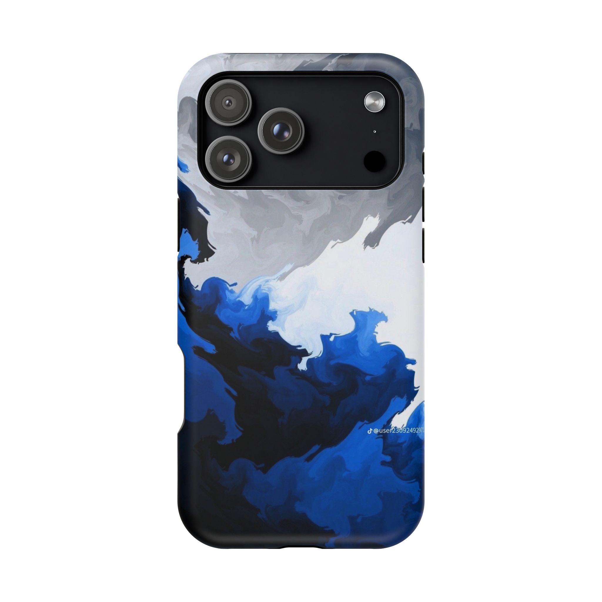 Magnetic Impact-Resistant Phone Case — Blue Abstract Ink Swirl