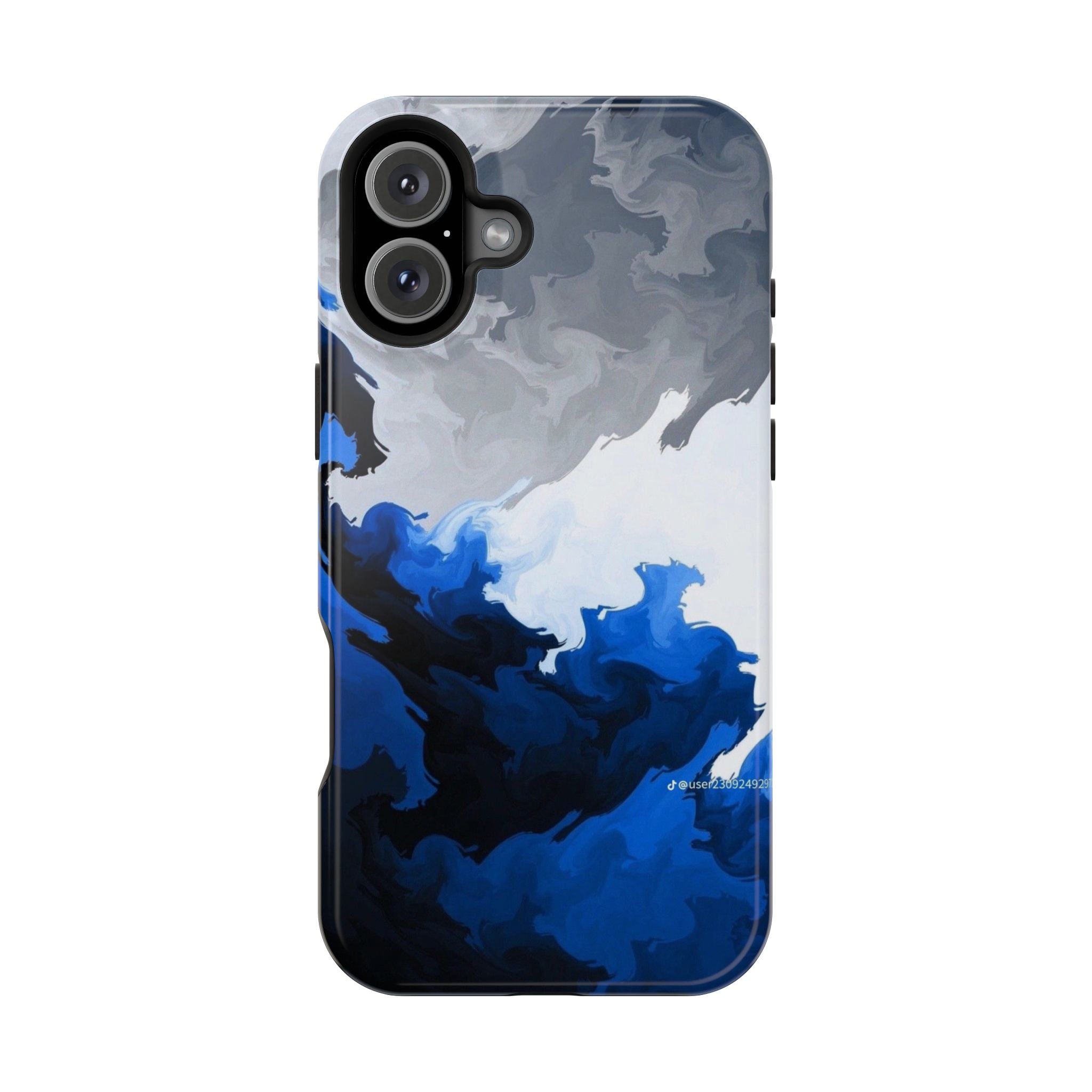 Magnetic Impact-Resistant Phone Case — Blue Abstract Ink Swirl