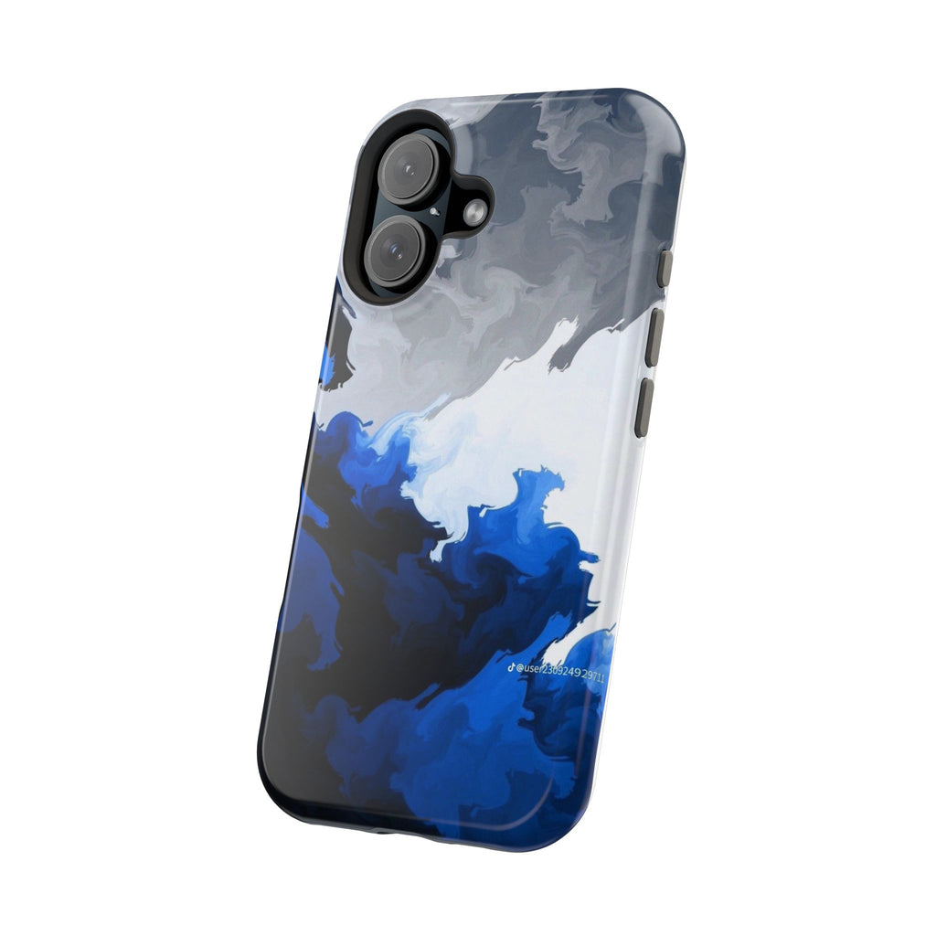 Magnetic Impact-Resistant Phone Case — Blue Abstract Ink Swirl