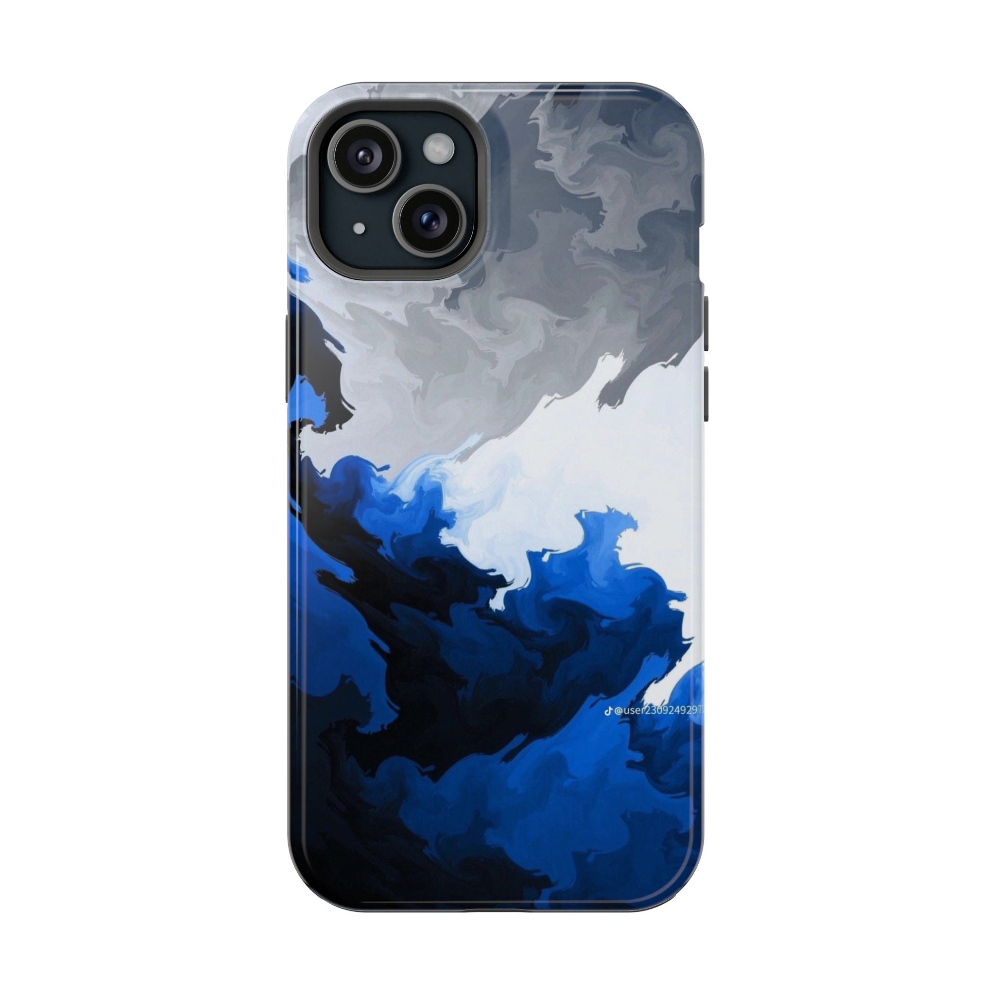 Magnetic Impact-Resistant Phone Case — Blue Abstract Ink Swirl