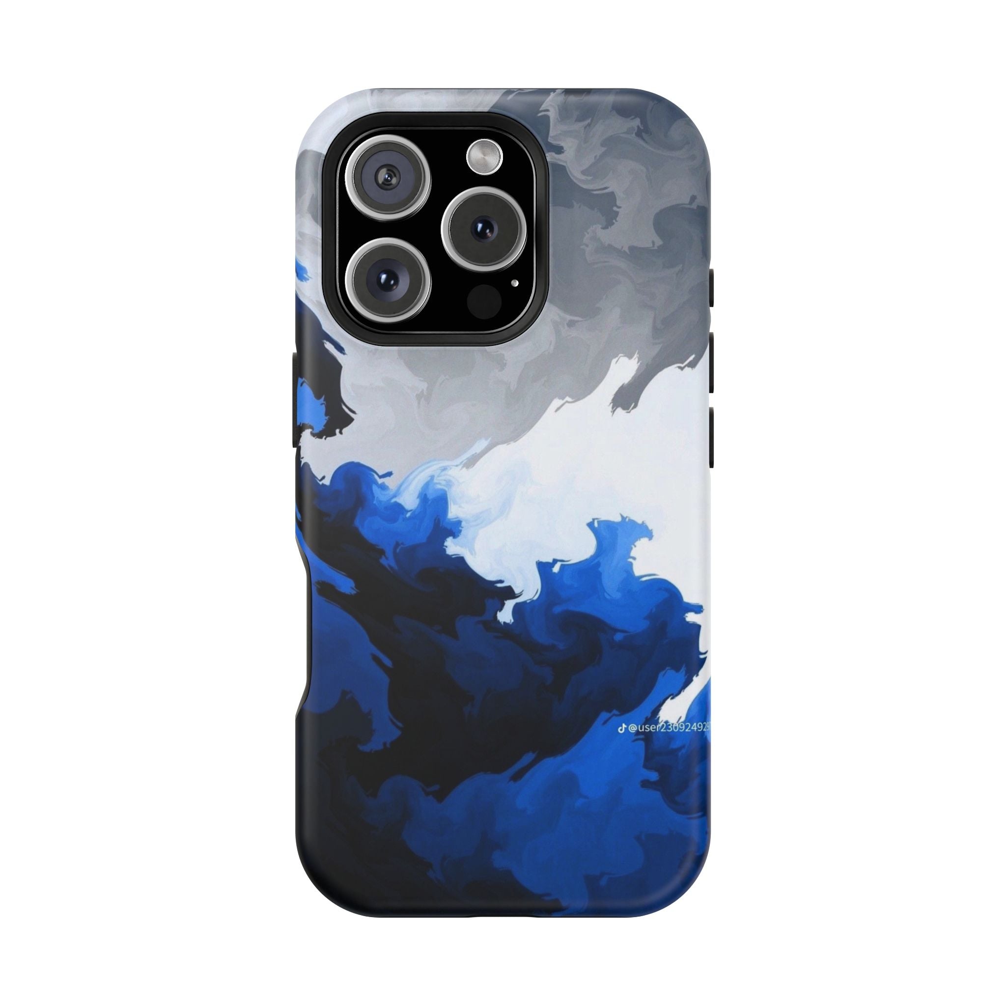 Magnetic Impact-Resistant Phone Case — Blue Abstract Ink Swirl