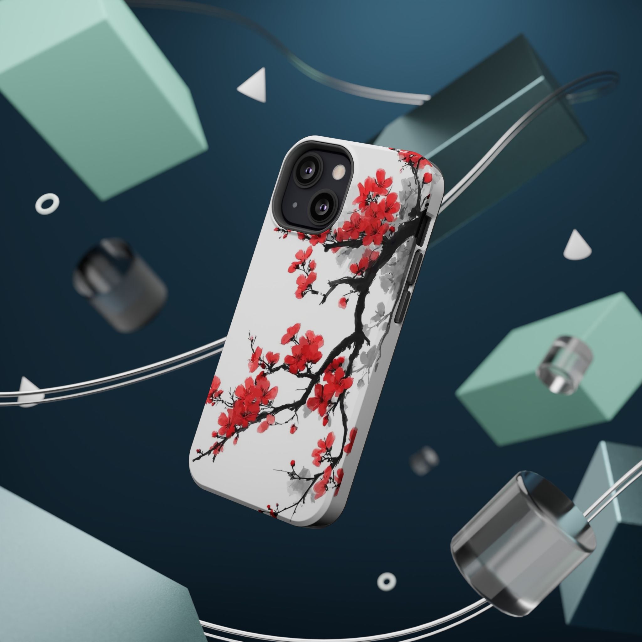 Cherry Blossom Impact Phone Case — Magnetic, Shock‑Resistant Protection