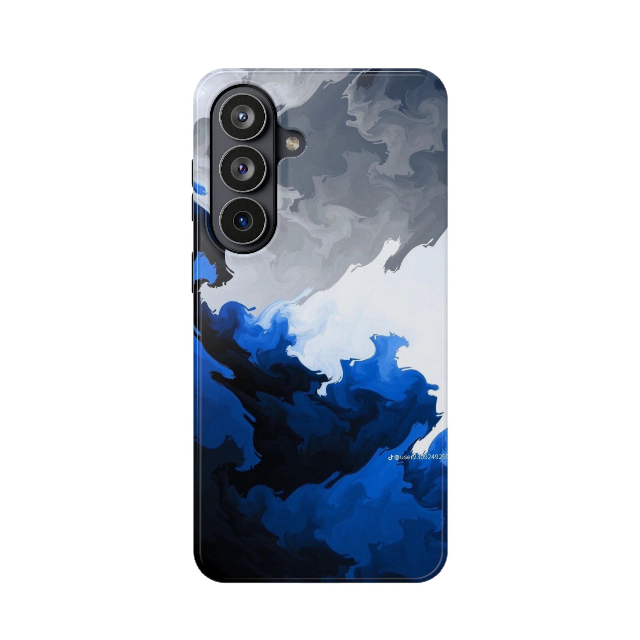 Magnetic Impact-Resistant Phone Case — Blue Abstract Ink Swirl
