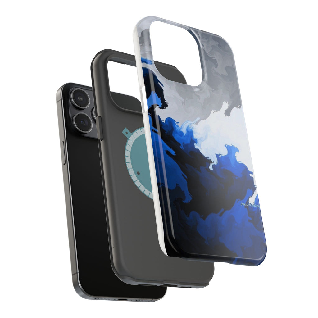 Magnetic Impact-Resistant Phone Case — Blue Abstract Ink Swirl