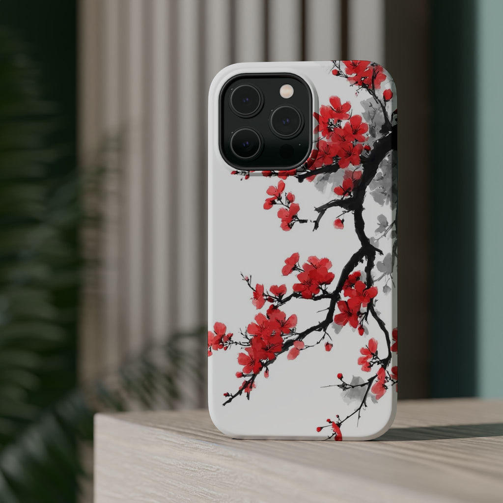 Cherry Blossom Impact Phone Case — Magnetic, Shock‑Resistant Protection
