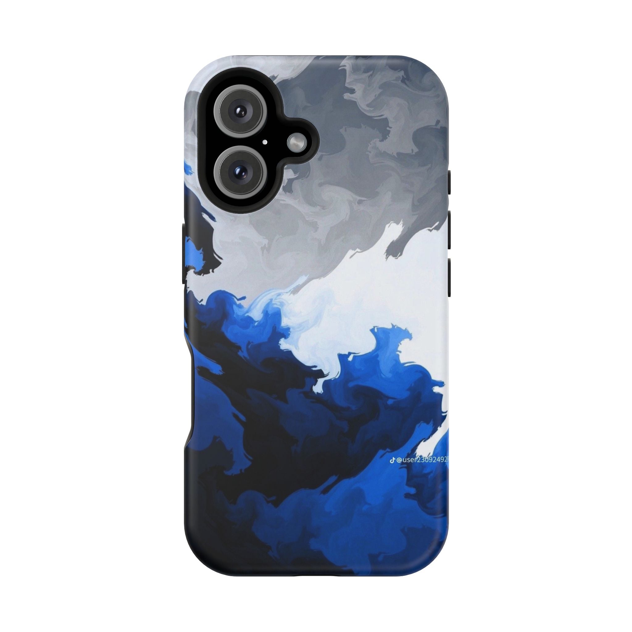 Magnetic Impact-Resistant Phone Case — Blue Abstract Ink Swirl