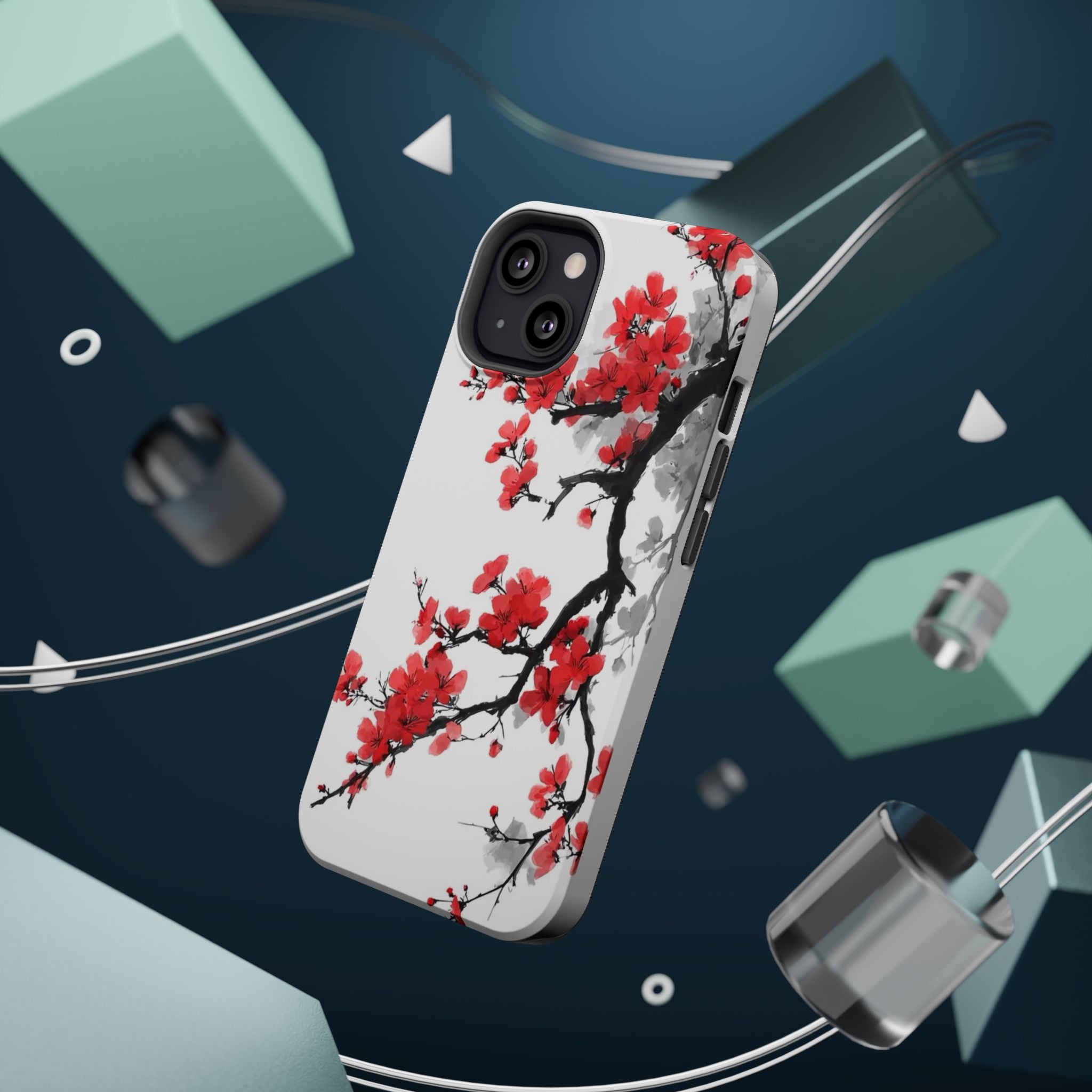 Cherry Blossom Impact Phone Case — Magnetic, Shock‑Resistant Protection