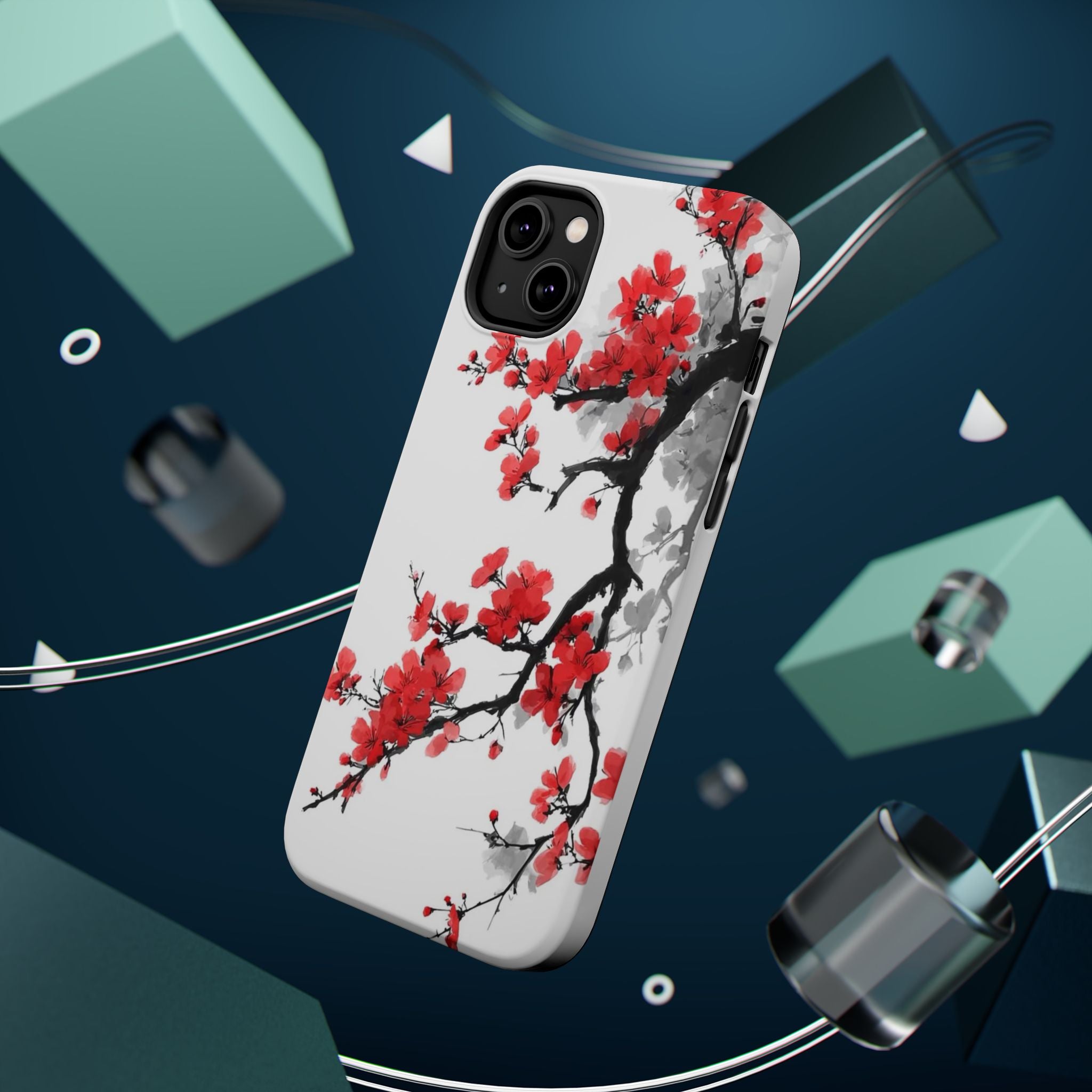 Cherry Blossom Impact Phone Case — Magnetic, Shock‑Resistant Protection