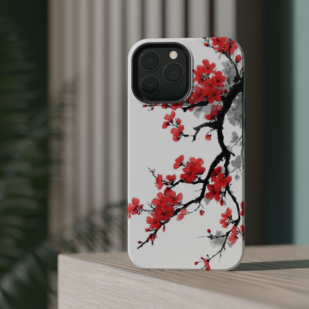 Cherry Blossom Impact Phone Case — Magnetic, Shock‑Resistant Protection