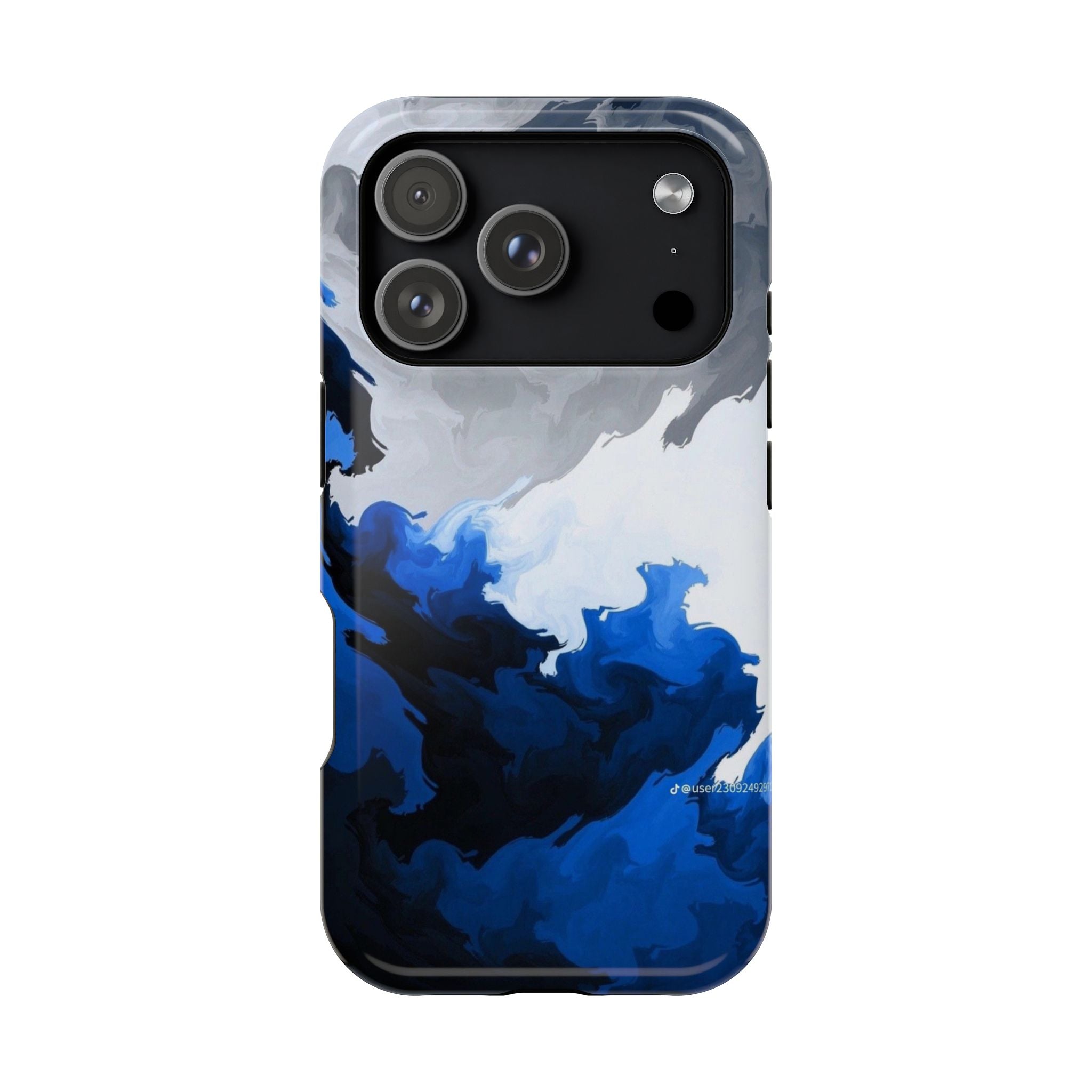 Magnetic Impact-Resistant Phone Case — Blue Abstract Ink Swirl