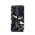 Impact-Resistant Magnetic Phone Case — Black & Gray Geometric Armor