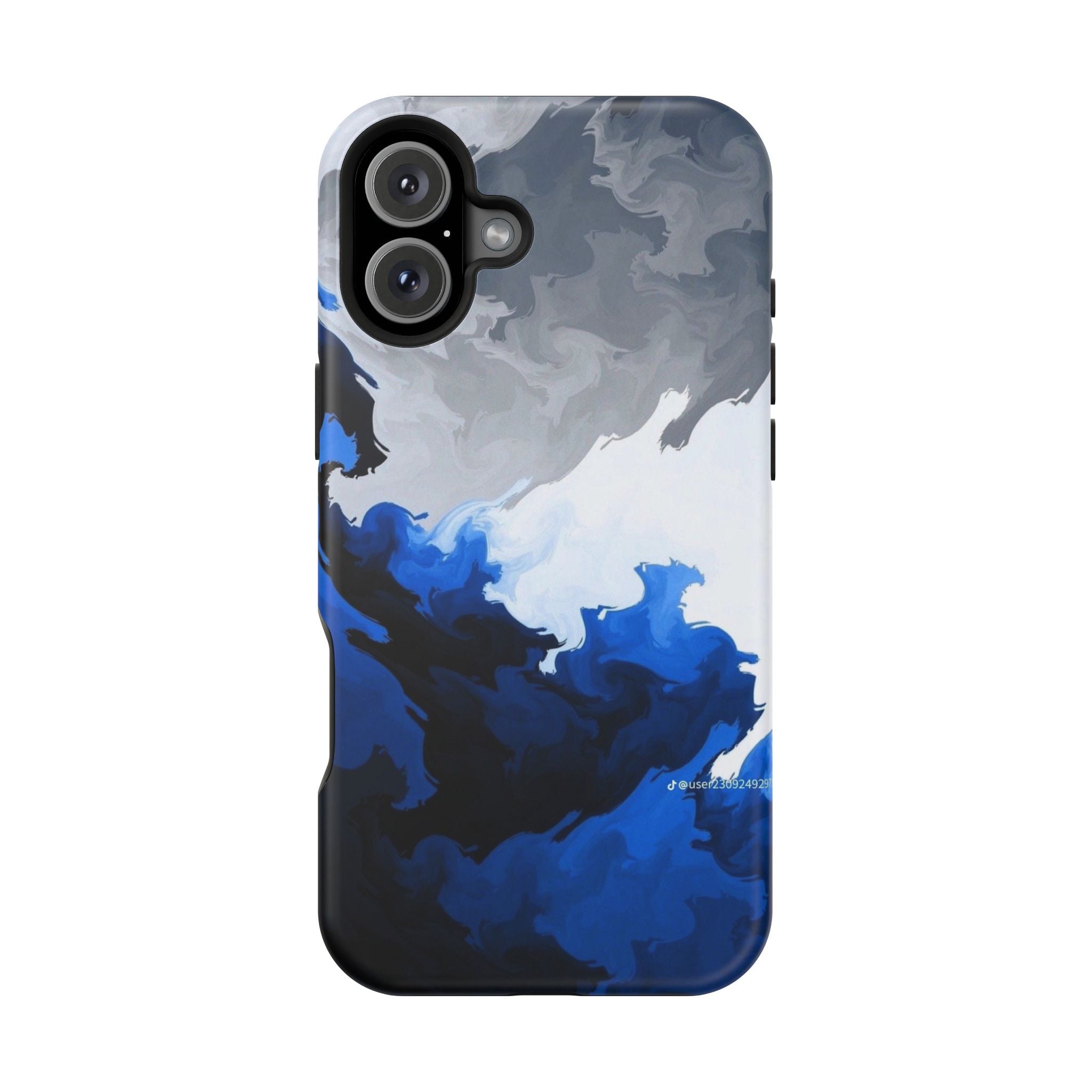 Magnetic Impact-Resistant Phone Case — Blue Abstract Ink Swirl