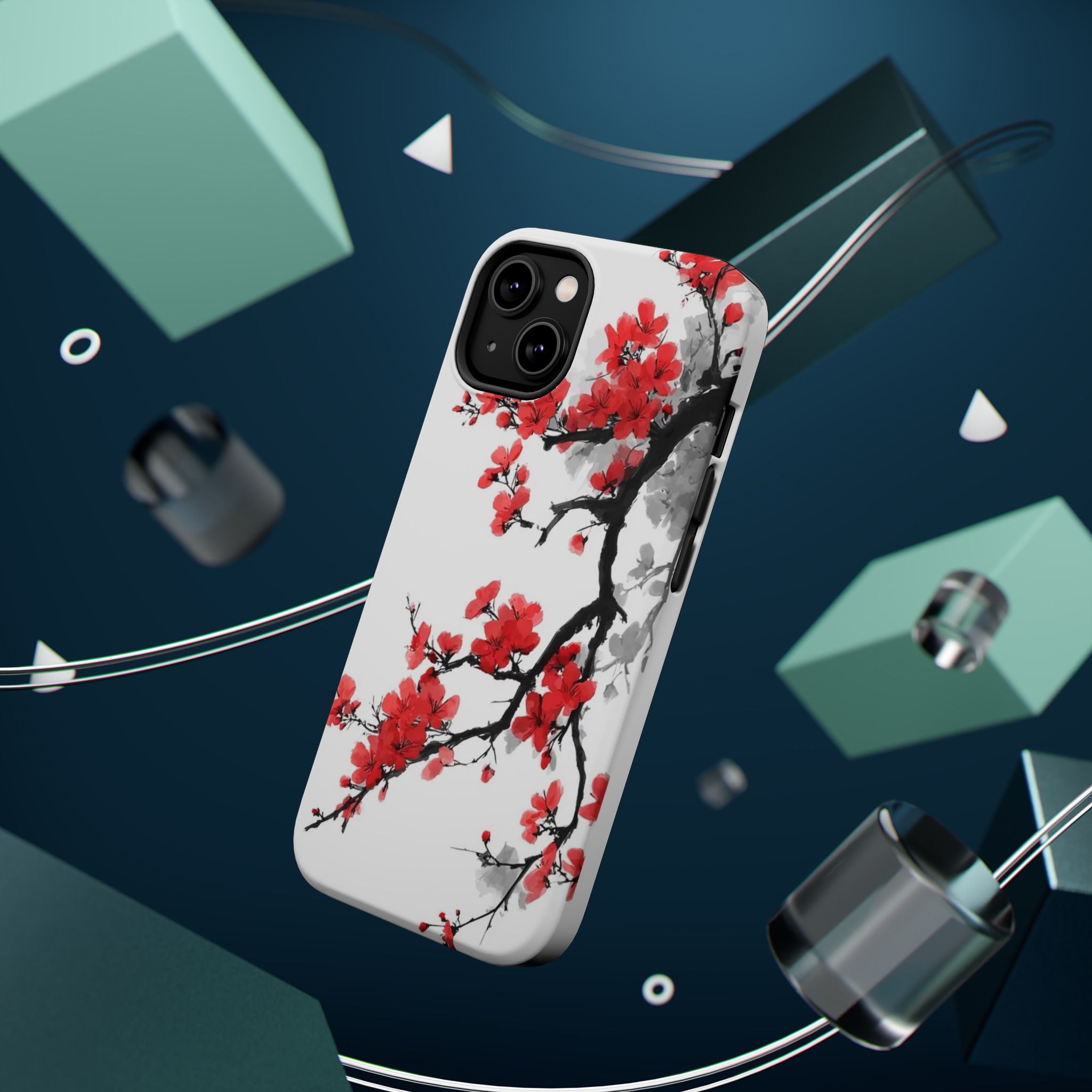 Cherry Blossom Impact Phone Case — Magnetic, Shock‑Resistant Protection