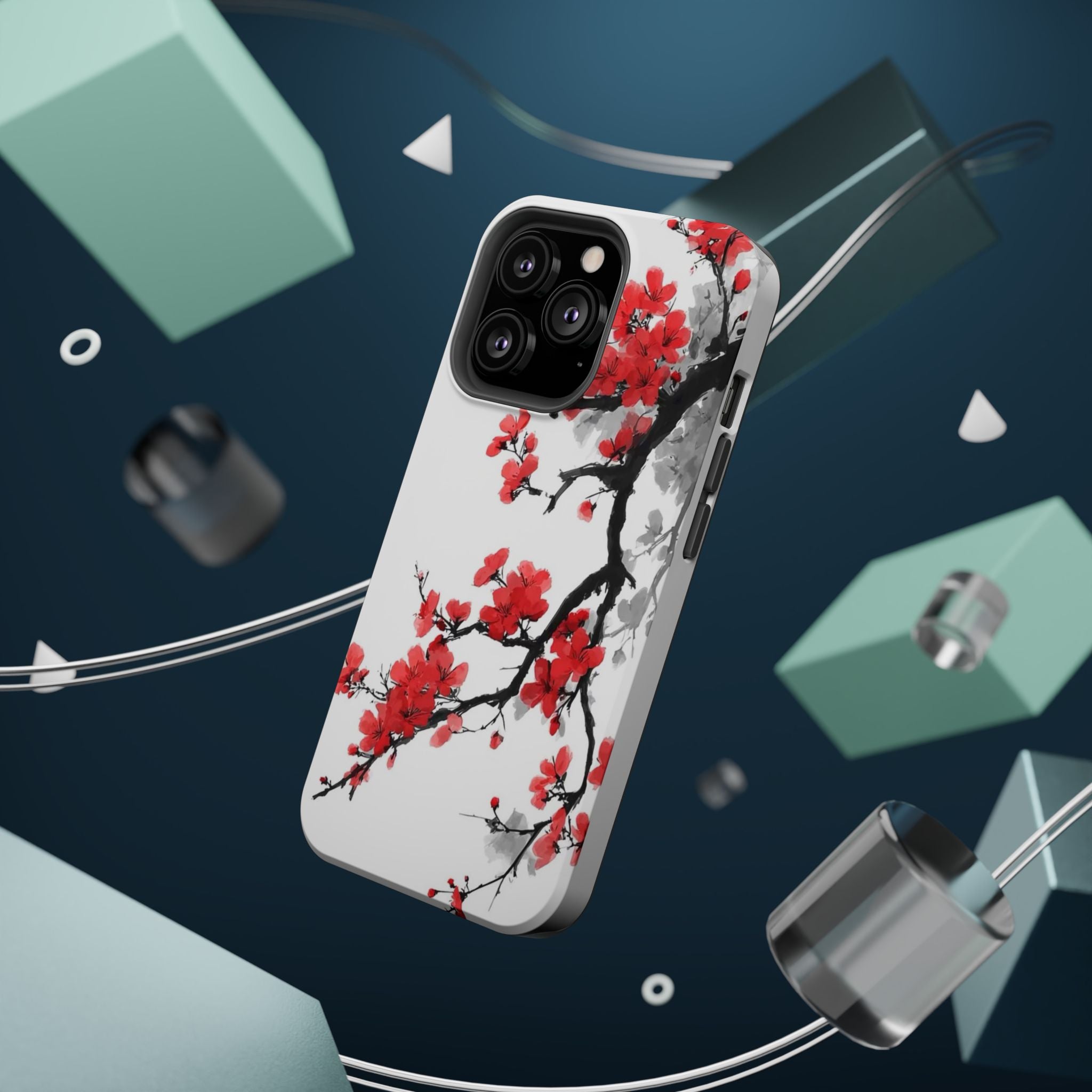 Cherry Blossom Impact Phone Case — Magnetic, Shock‑Resistant Protection