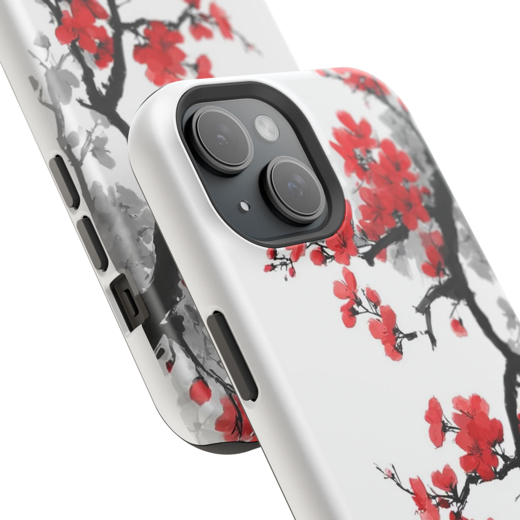 Cherry Blossom Impact Phone Case — Magnetic, Shock‑Resistant Protection