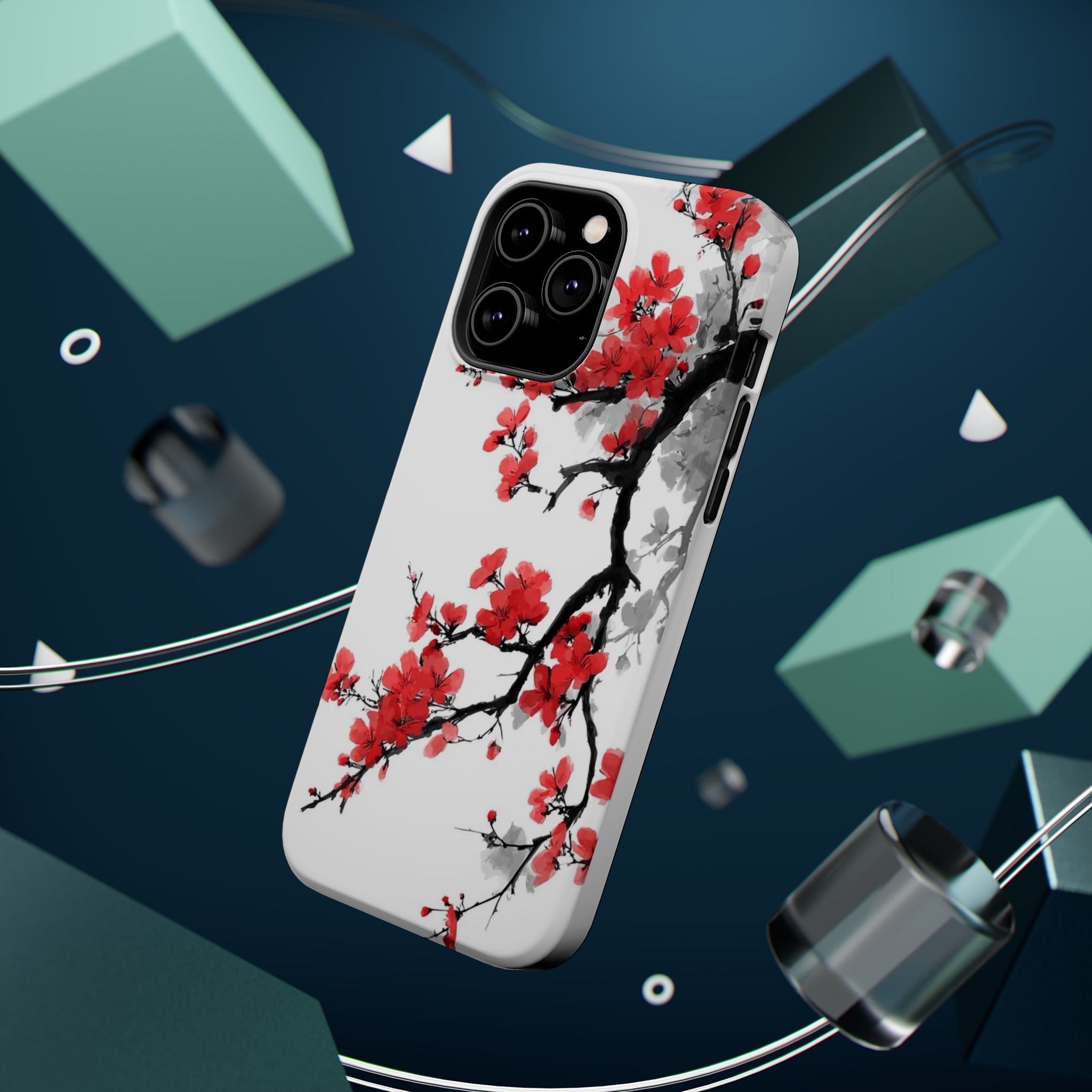Cherry Blossom Impact Phone Case — Magnetic, Shock‑Resistant Protection