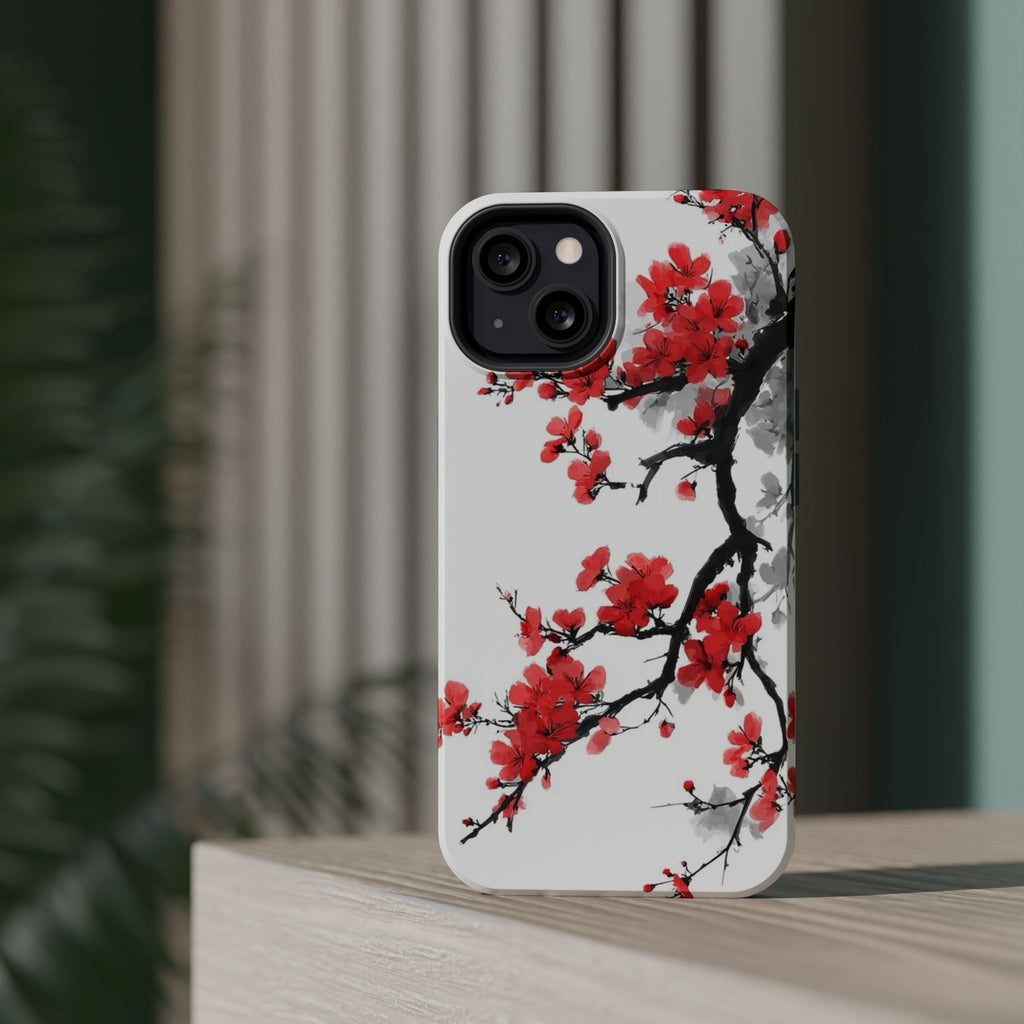 Cherry Blossom Impact Phone Case — Magnetic, Shock‑Resistant Protection