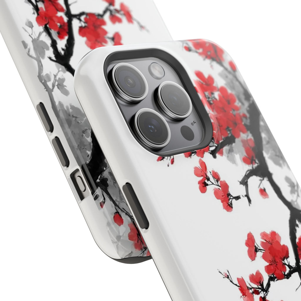 Cherry Blossom Impact Phone Case — Magnetic, Shock‑Resistant Protection