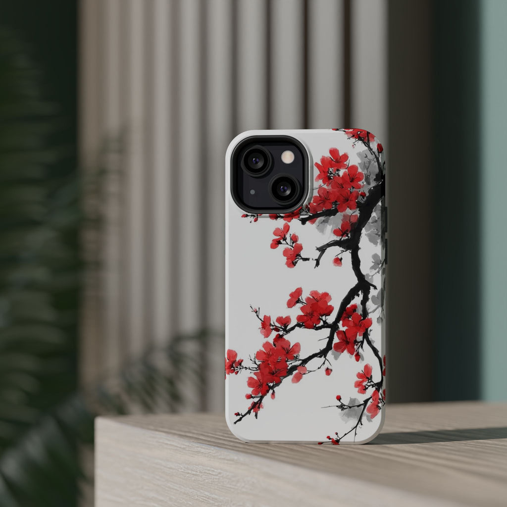 Cherry Blossom Impact Phone Case — Magnetic, Shock‑Resistant Protection