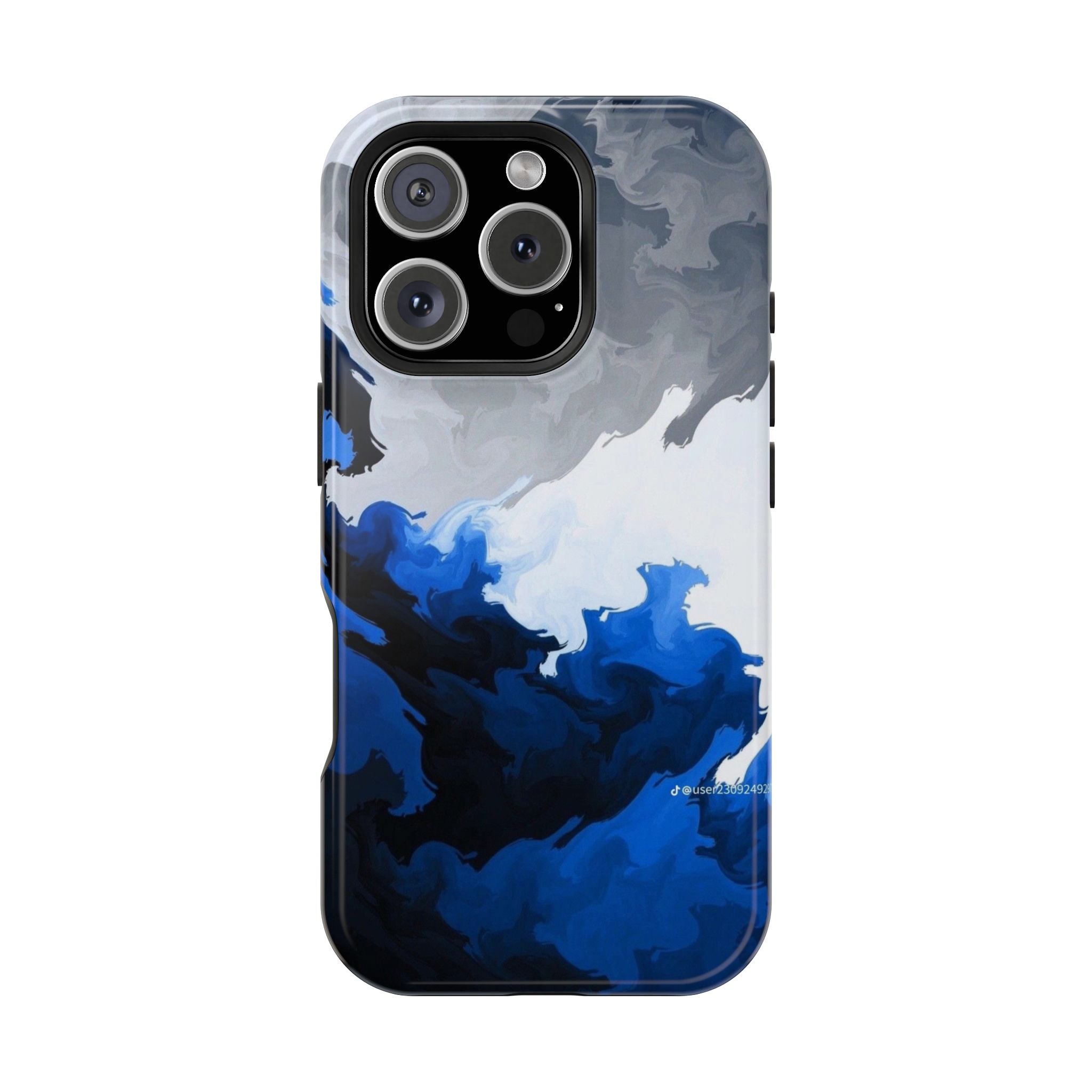 Magnetic Impact-Resistant Phone Case — Blue Abstract Ink Swirl