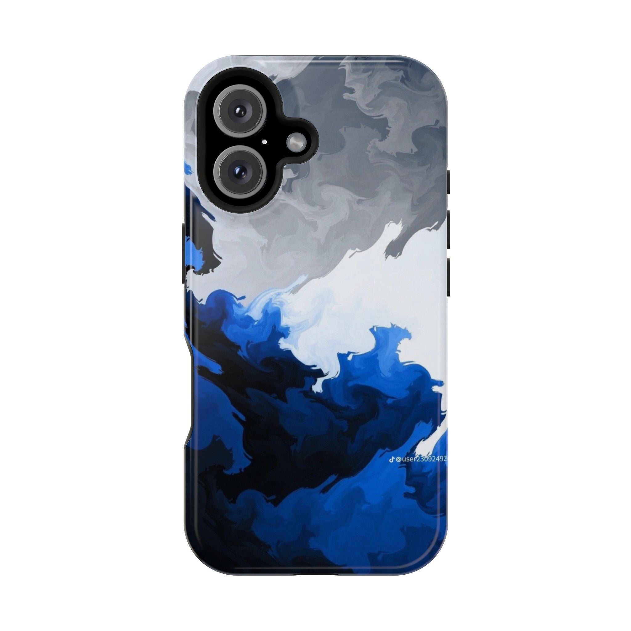 Magnetic Impact-Resistant Phone Case — Blue Abstract Ink Swirl