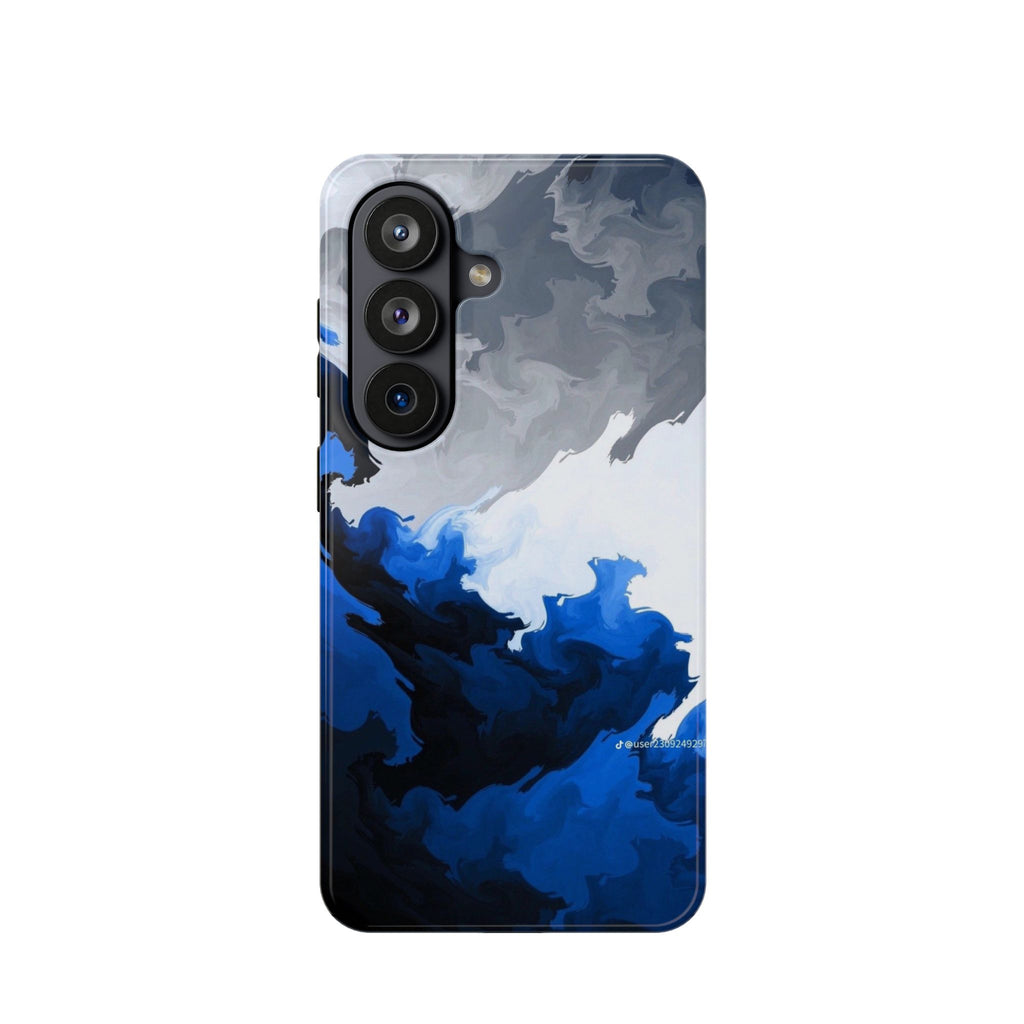 Magnetic Impact-Resistant Phone Case — Blue Abstract Ink Swirl