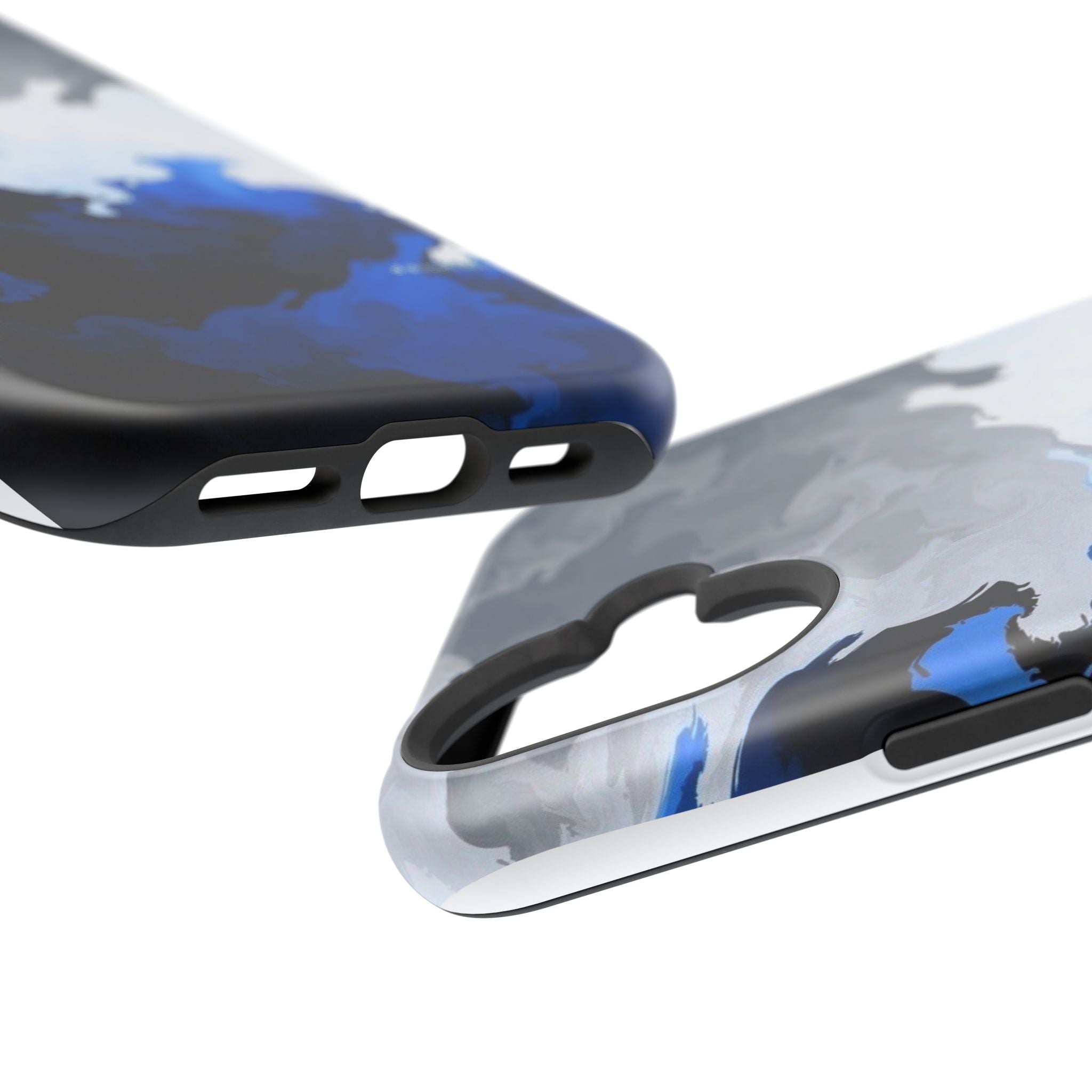 Magnetic Impact-Resistant Phone Case — Blue Abstract Ink Swirl