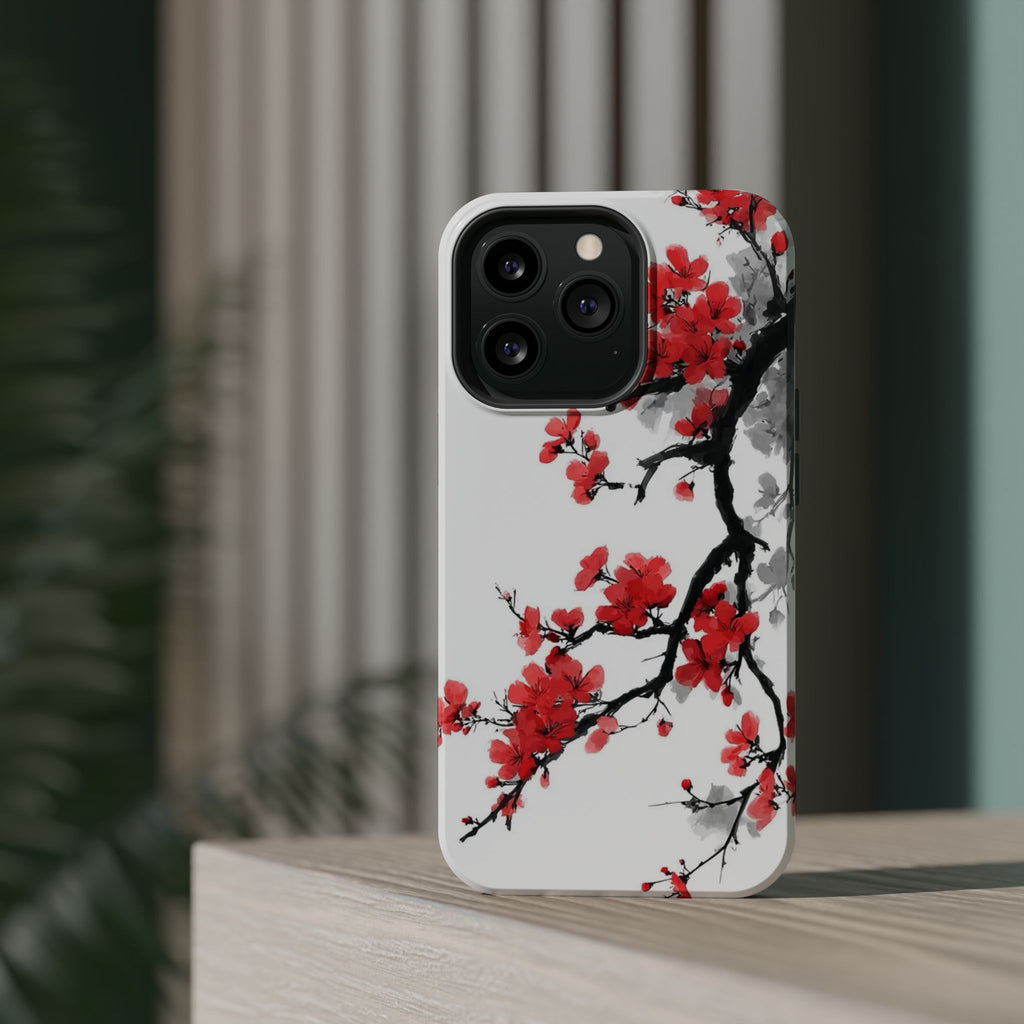 Cherry Blossom Impact Phone Case — Magnetic, Shock‑Resistant Protection