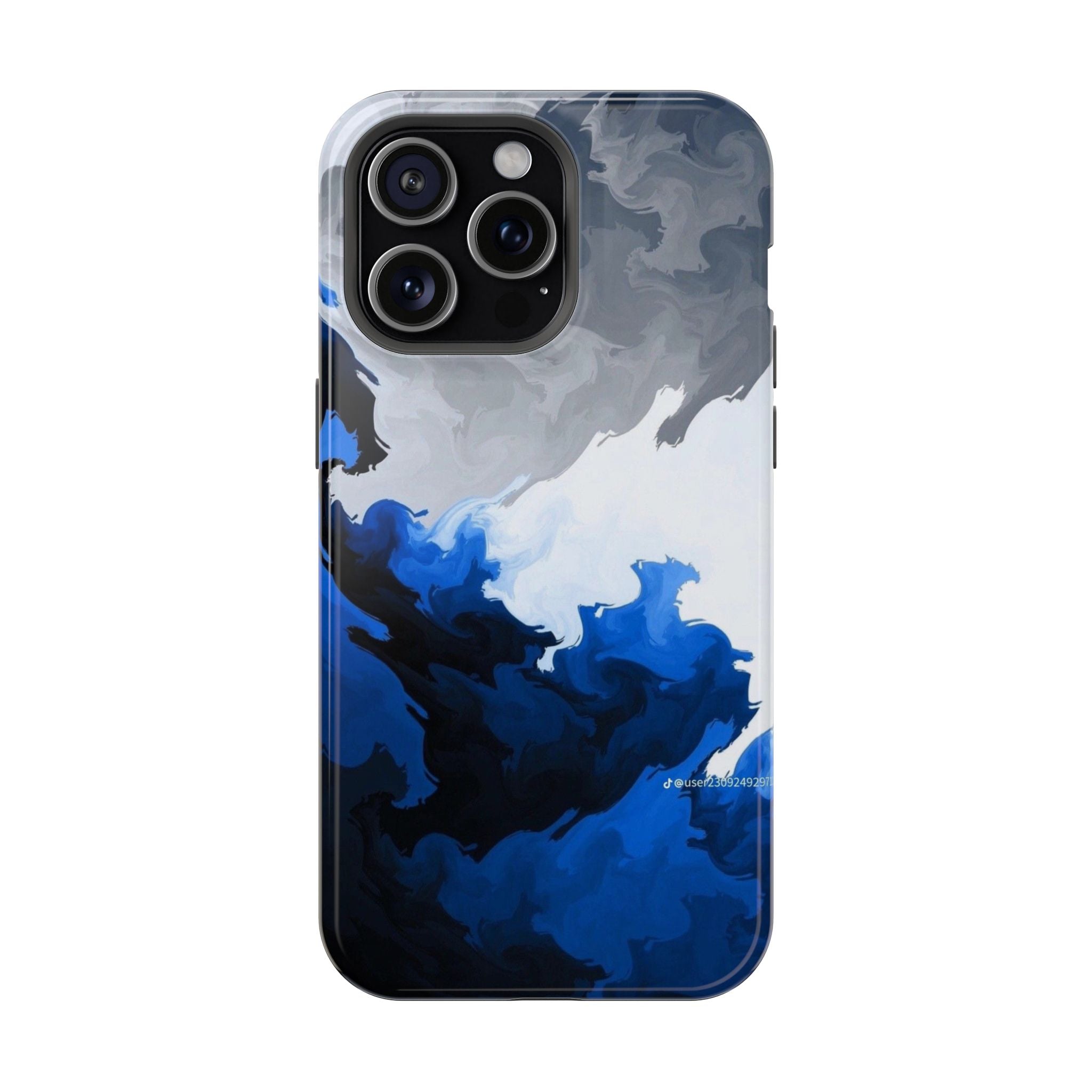 Magnetic Impact-Resistant Phone Case — Blue Abstract Ink Swirl